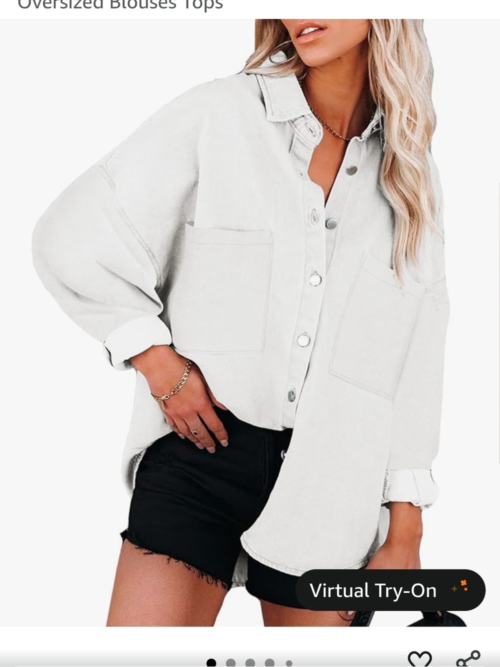 Oversized White Button-Up Shirt - Women